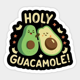 Holy Guacamole Funny pun avocado Sticker